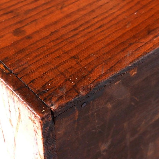 Brown Antique Oak Roll Front Cabinet C1920 For Sale - Image 8 of 11