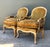 Wood Vintage Velvet Fauteuil Chairs With Caterpillar Fringe For Sale - Image 7 of 12