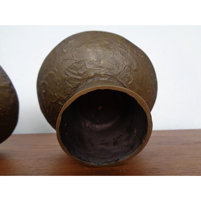 Brutalist Bronze Candleholders, 1960s, Set of 2 For Sale - Image 11 of 15