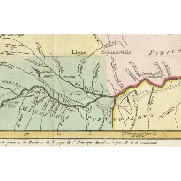 Map of the Amazon Rivers Course and Surrounding Regions For Sale - Image 6 of 9
