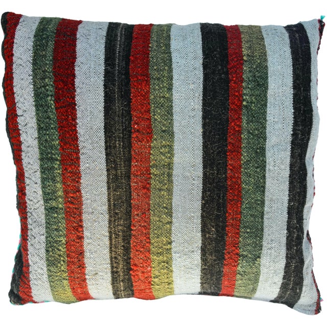 Berber Pillow W/ Diagonal Stripes For Sale In New York - Image 6 of 7