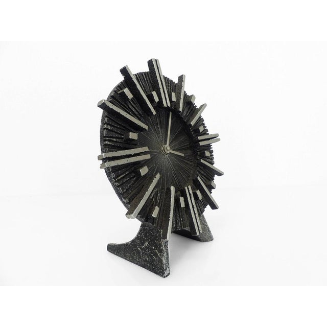 Brutalist Brutalist Table Clock by Casper Kunstguss, 1960s For Sale - Image 3 of 10