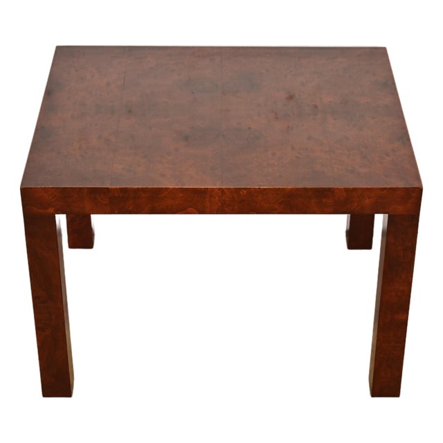 Paul Evans for Directional Mid-Century Modern Burl Wood Parsons Side Table, 1960s For Sale