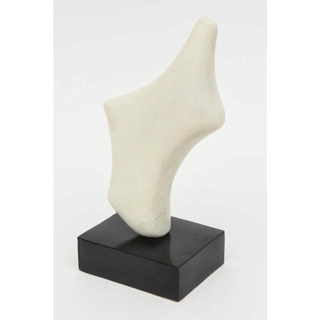 Vintage Carrara Marble and Black Resin Abstract Sculpture, 1980's For Sale - Image 10 of 11