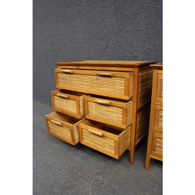 Asian-Style Cherry and Bamboo Chests – Pair For Sale - Image 10 of 12