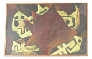 Wolf, Abstract Composition, 1956, Oil on Canvas, Framed