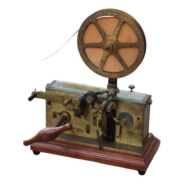 Italian Morse Telegraph in Brass, 1880s For Sale