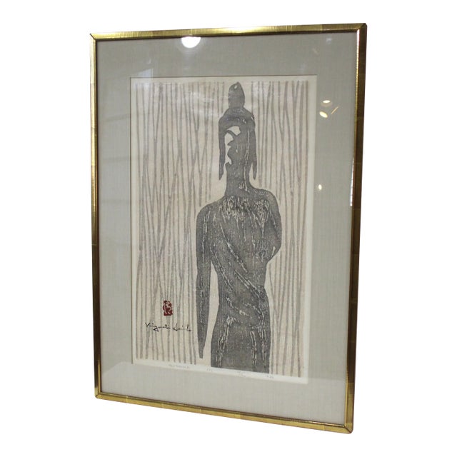 Kiyoshi Saito Japanese Mid Century Woodblock Signed Print " Buddha " For Sale