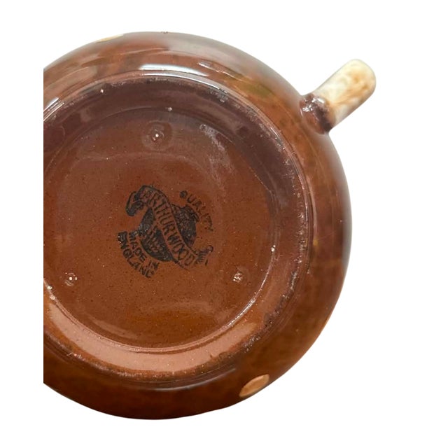 Vintage Arthur Wood Hand-Painted Brown Floral Teapot, Made in England For Sale - Image 6 of 6