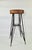 Vintage Industrial Metal Stool with Leather Seat, 1960s For Sale - Image 6 of 8