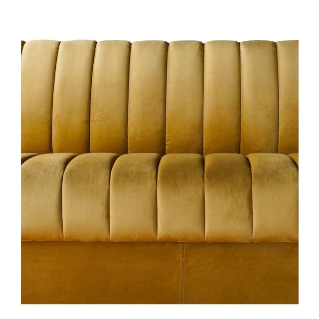 Matthew Izzo Home Conrad Ochre Straight 6' Sofa For Sale In New York - Image 6 of 6