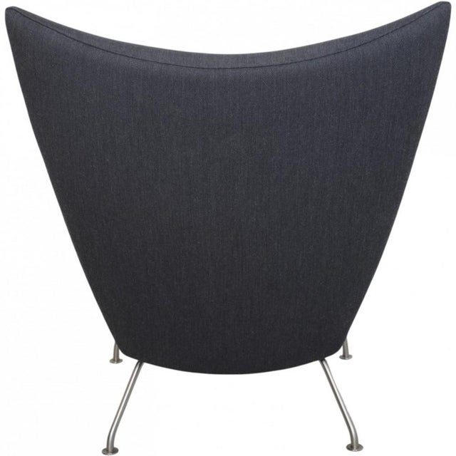 Set of Wingchair with Ottoman in Grey Fabric by Hans Wegner, 2019 For Sale - Image 11 of 18