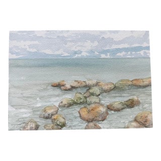 Nancy Smith Signed Original Watercolor Seascape "The View From Beer Can Alley" For Sale