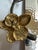 Metal Michael Aram Sign Gold Plated Orchid Flowers Hammered Silver Tone Shine Serving Tray 17"x 7" For Sale - Image 7 of 18