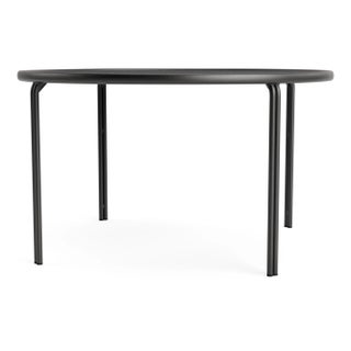 Brown Jordan Kantan Aluminum 48" Round Dining Table, Textured Pewter frame For Sale