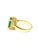 Gemstone Bochic “Orient” Vintage Emerald & Diamond Ring Set In 18K Gold & Silver For Sale - Image 7 of 9