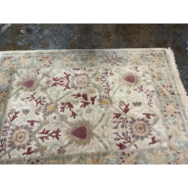 4ft X 6ft 1in Gump's Oriental Wool Rug For Sale In San Francisco - Image 6 of 12