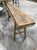 Farmhouse Antique Primitive Wood Mortise Workbench Console Table For Sale - Image 3 of 6