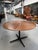 Height-adjustable table with an iron lever and internal spring at the iron tube base, an avant-garde design from 1958 by...