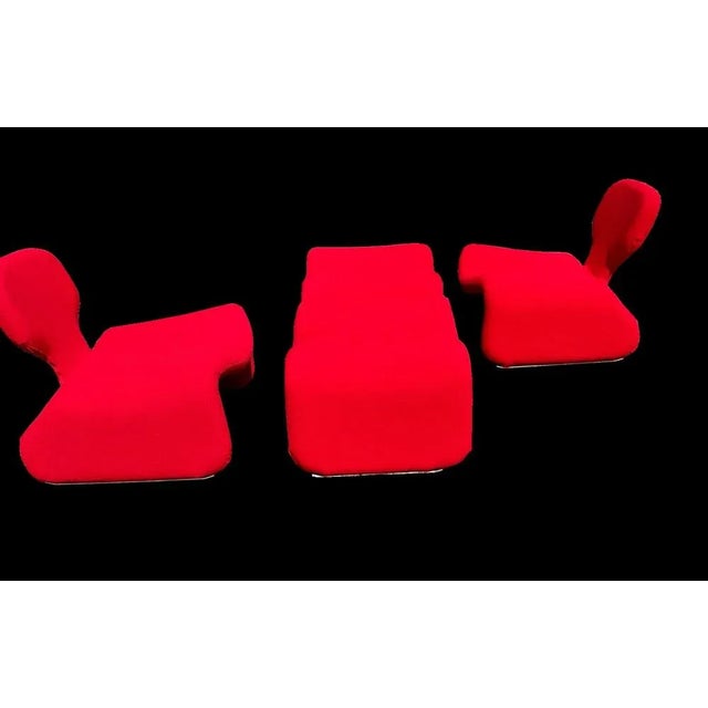 Djinn Chairs and Footstools by Olivier Mourgue for Airborne, 1960s, Set of 4 For Sale - Image 6 of 7