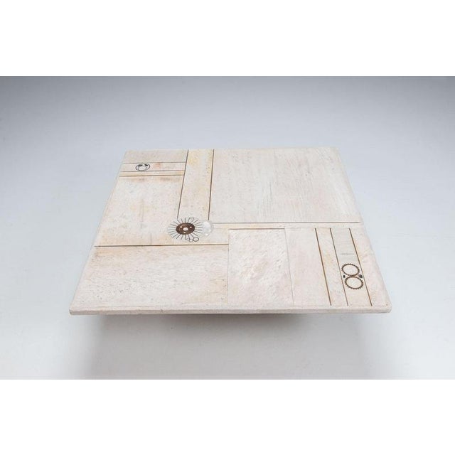 White Brutalist Square White Coffee Table, Netherlands, 1970s For Sale - Image 8 of 14