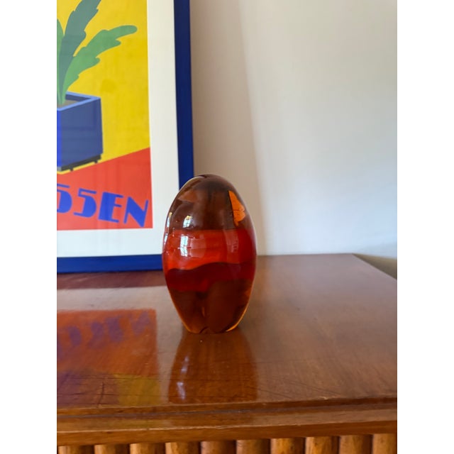 Glass Space Age Orange Glass Presse-Papier, Murano Italy 1960s For Sale - Image 7 of 7