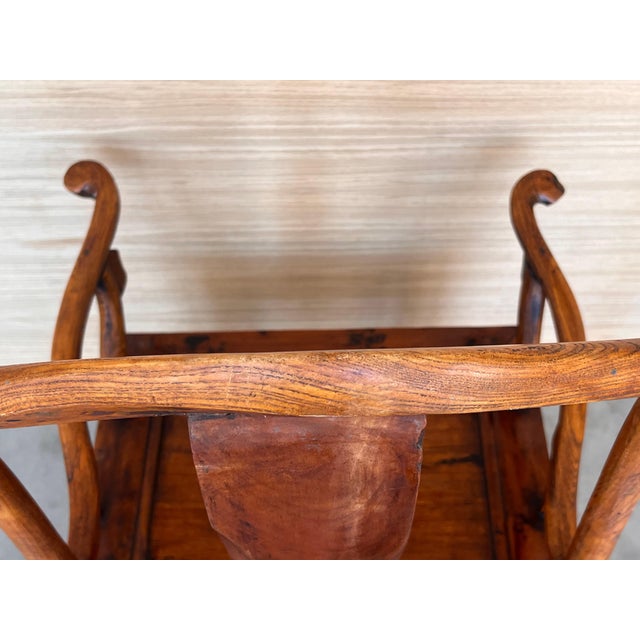 Early 20th Century Pair of Chinese Ming Style Carved Wood High Back Throne Armchairs For Sale - Image 14 of 18