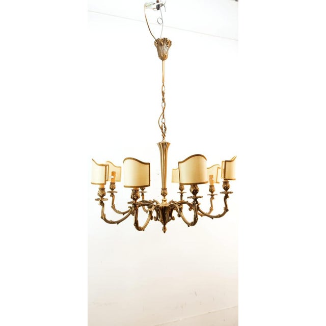 Vintage Chandelier with Parchment Fans For Sale - Image 9 of 18