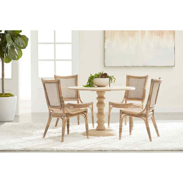 Transitional Luna Rattan Frame Armless Dining Chair 2pc by Essentials for Living For Sale - Image 3 of 15