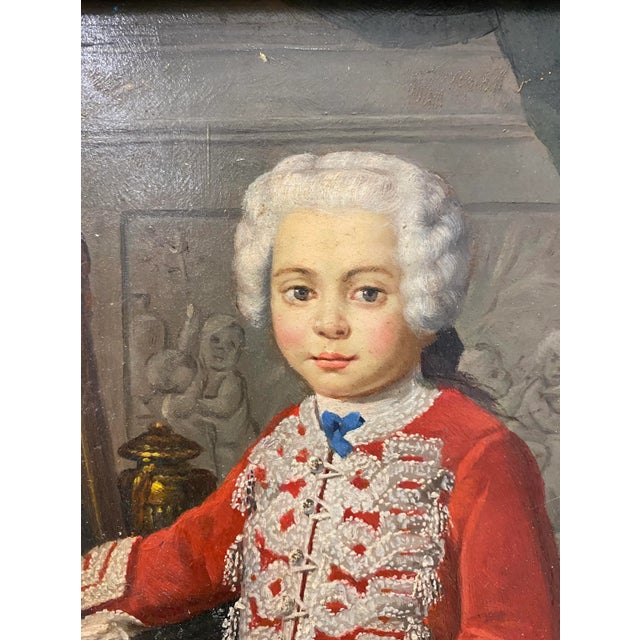 Portraiture M. Moshall "The Young King" Original Oil Painting Early 20th C. For Sale - Image 3 of 9