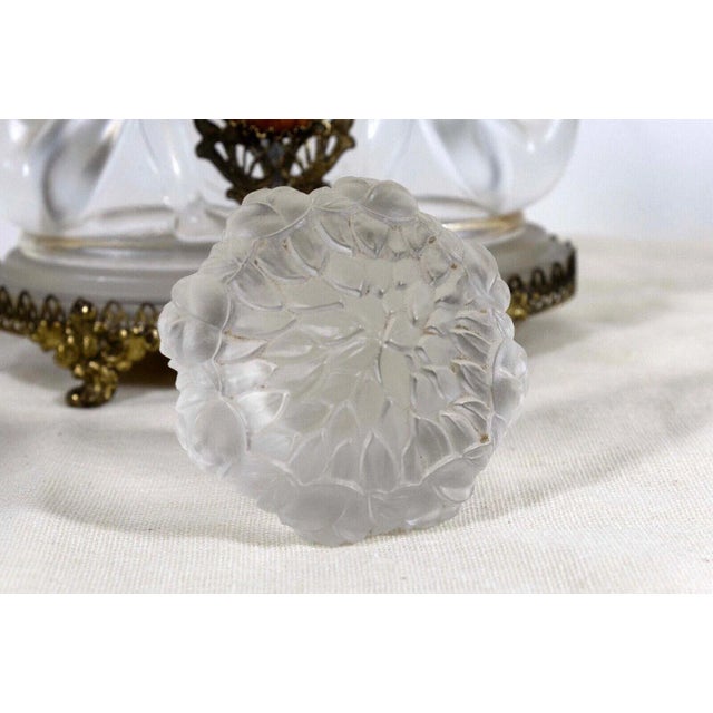 A lovely Art Deco glass perfume bottle designed by Joseph Inwald, Czechoslovakian, 1930s. Figurative nudes in clear glass,...