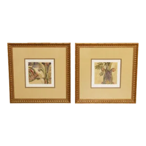 1990s Renaissance Style Floral Art Prints by Elizabeth Jardine - A Pair