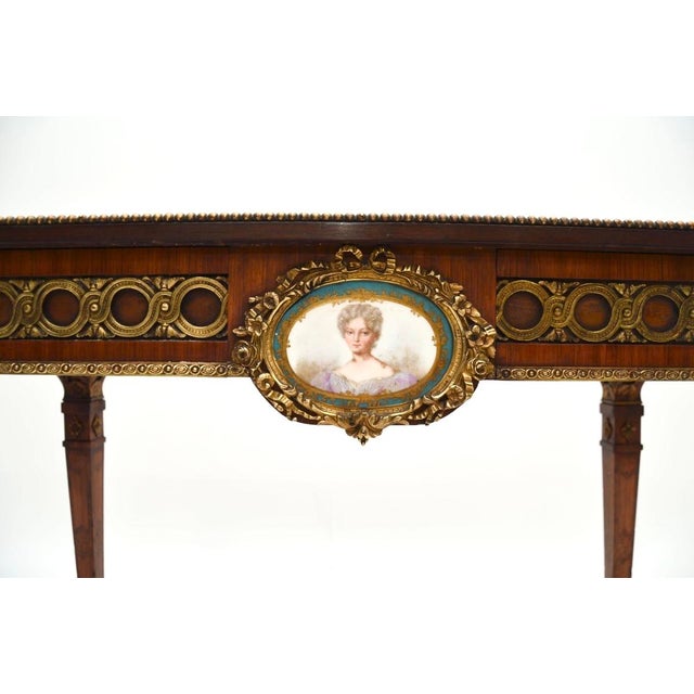 Brown Antique French Inlaid Walnut Desk with Ormolu Mounts, 1800s For Sale - Image 8 of 11