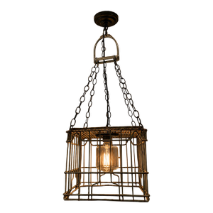 1960s Milk Crate Light Fixture - Square