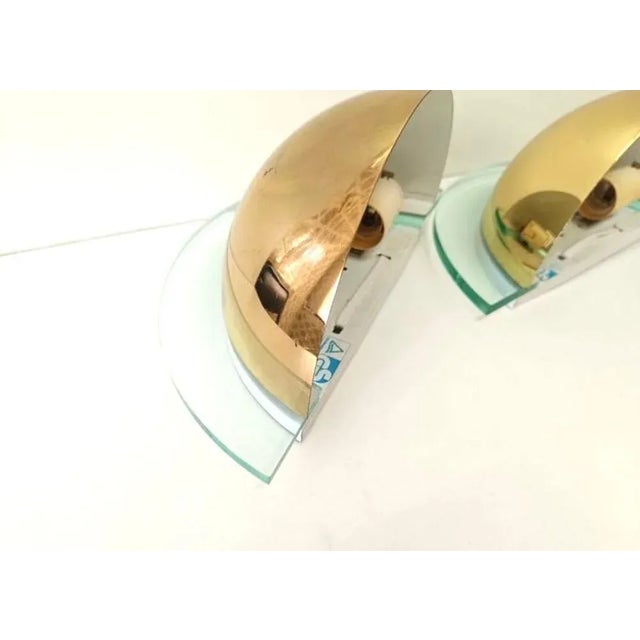 1980s Vintage Wall Lights in Acrylic Glass and Brass from GS, 1980s, Set of 2 For Sale - Image 5 of 8