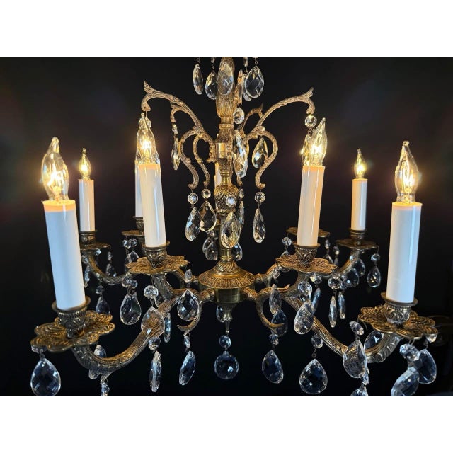 1960s 1960s Mid-Century Modern Spanish Brass Chandelier - 10 Lights For Sale - Image 5 of 9