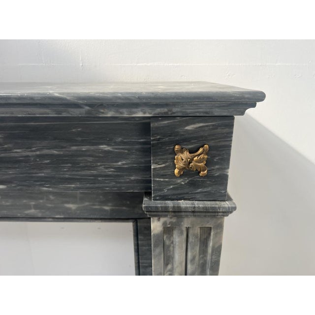 Napoleon III Fireplace in Blue Turquin Marble, 1800s For Sale - Image 13 of 18