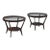 Vintage Pair of Rare Karel Kozelka & Antonin Kropacek Oak and Glass Side Tables-Labeled For Sale