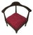 Vintage Corner Chair Wood and Fabric Seat For Sale