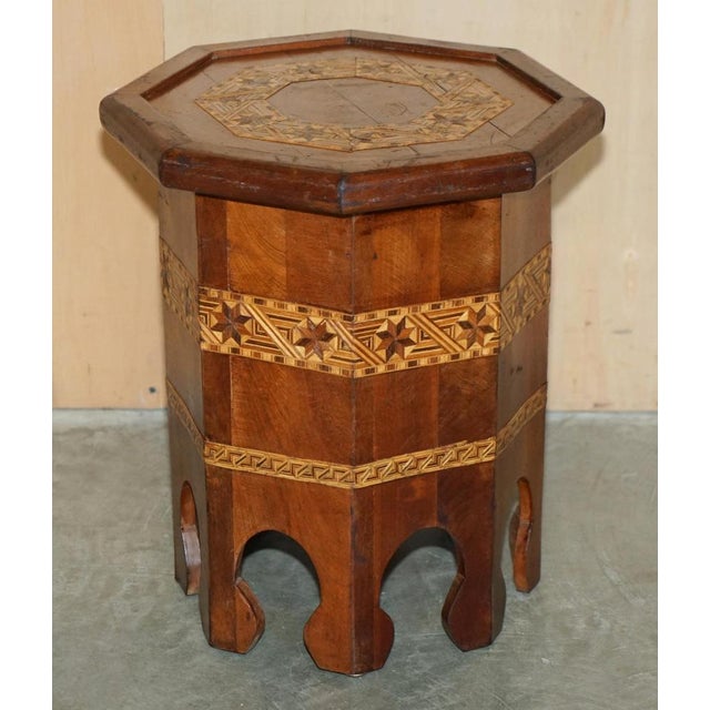 Moroccan Inlay Side End Lamp Wine Tables from Libertys London, Set of 2 For Sale - Image 12 of 18