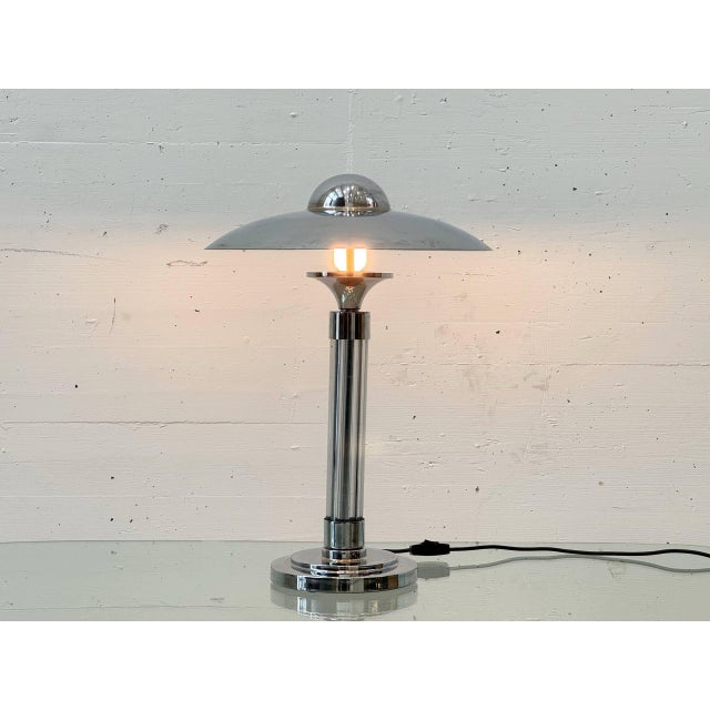 French Art Deco Table Lamp in Chrome-Plated Metal, 1930s For Sale - Image 16 of 16