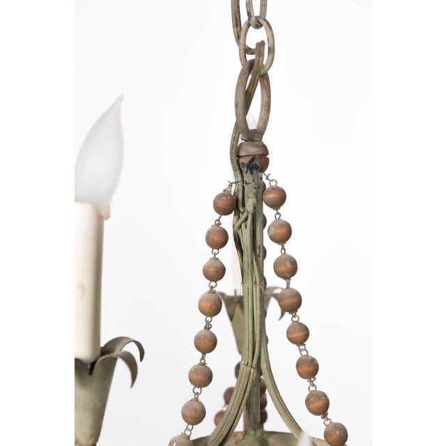 1960s Wood Beaded Chandelier For Sale In New York - Image 6 of 8