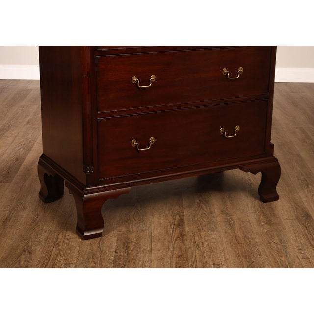 Wood Henkel Harris Chippendale Style Mahogany Tall Chest For Sale - Image 7 of 17