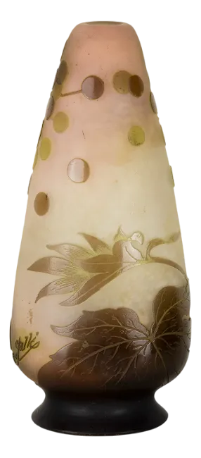 Art Nouveau Glass Cameo Landscape Vase by Emile Gallé, 20th Century