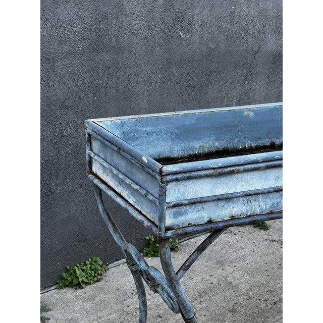 Vintage 1990s Arras Style Tall Weathered Metal Plant Stand For Sale - Image 4 of 11