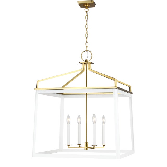 Chapman & Myers by Visual Comfort Studio Carlow Extra Large Lantern, Matte White For Sale