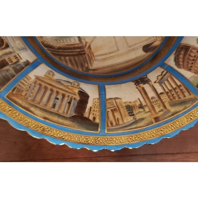 Blue Pair of Sevres Patinated Metal Mounted Blue Celeste Roman Compotes, 1870s For Sale - Image 8 of 13