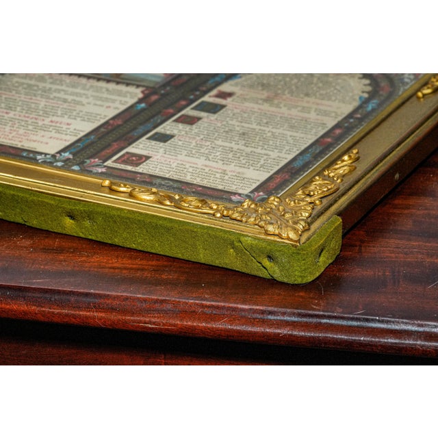 Monumental Antique French Catholic Christianity Tridentine Latin Mass Brass Framed Altar Card For Sale - Image 14 of 16