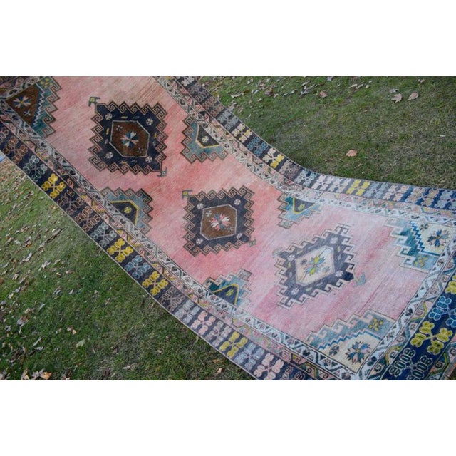 VINTAGE HANDWOVEN TURKISH ANATOLIAN RUG 4'5'' X 10'10'' / 135x330cm Hand woven with high quality pure wool Clean LOW PILE...