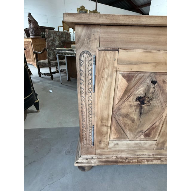 18th Century French Louis XIII Style Diamond Shape Solid Walnut Bleached Sideboard / Buffet. For Sale - Image 11 of 12